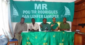 Les membres du Mouvement rodriguais lors d’un point de presse hier, mercredi 30 juillet.