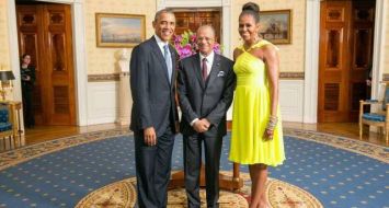 Le Premier ministre Navin Ramgoolam en compagnie du président Barack Obama et de son épouse, Michelle, dans le cadre du sommet Etats-Unis – Afrique à Washington. 