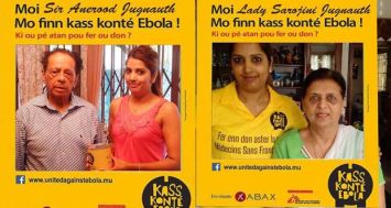 Parmi ceux qui soutiennent la cause «Kass Konté Ebola», sir Anerood Jugnauth et  Lady Sarojini Jugnauth.
