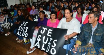 Les employés des Casinos de Maurice lors de l'assemblée générale du Casino Employees Union qui s'est tenue le 12 août, à Curepipe.