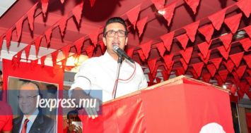 Shakeel Mohamed lors du congrès PTr à Vacoas ce vendredi 28 novembre.