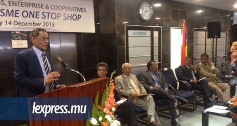 Vishnu Lutchmeenaraidoo lors de l’ouverture du One-Stop-Shop pour les PME, le lundi 14 décembre.