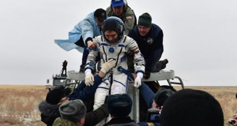 Sergei Volkov, astronaute de la station spatiale internationale à son arrivée à Dzhezkazgan, au Kazakhstan, le 02 mars 2016.