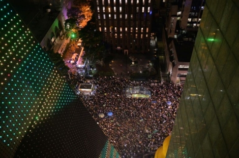 Manifestation contre le gouvernement brésilien à Sao Paulo, au Brésil, le 17 mars 2016