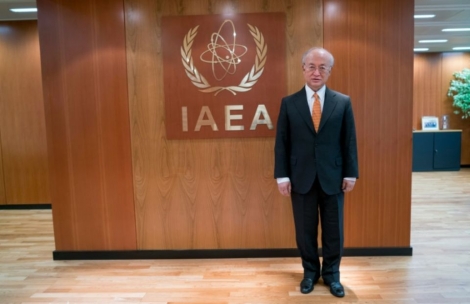 Le patron de l'Agence internationale de l'énergie atomique (AIEA) Yukiya Amano dans les locaux de l'agence à Vienne, le 24 mars 2016 