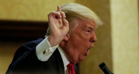 Le candidat républicain Donald Trump lors d'une réunion électorale le 17 avril 2016 à New York.