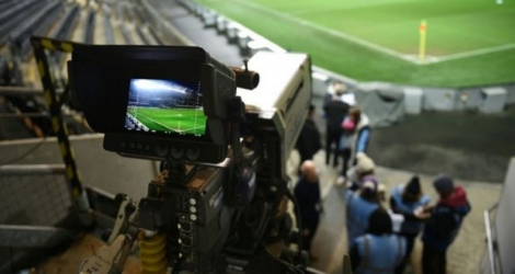 Une camera lors d'un match de Premier League entre Hull City et Aston Villa, le 10 février 2015