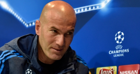 Zinédine Zidane lors d'une conférence de presse, le 3 mai 2016 à Madrid.