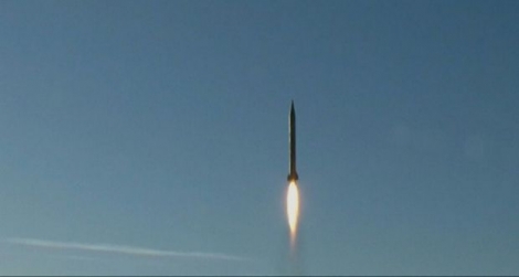 Photographie publiée le 8 mars 2016 par Sepah News, le site d'information de la République islamique d'Iran, montrant un test de tir de missile balistique