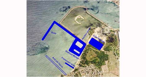 Plan du port de pêche qui sera aménagé à Bain-des-Dames au coût de Rs 14,2 milliards.