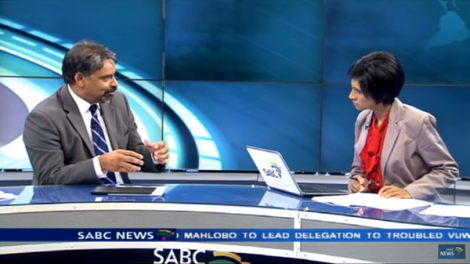 Le député Maneesh Gobin, intervenant à la télé Sud-africaine.