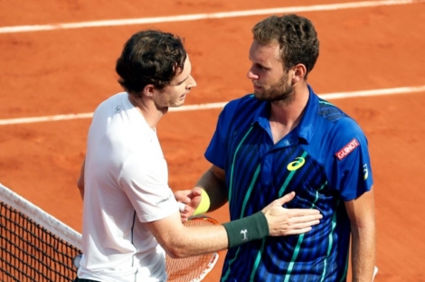L'Ecossais Andy Murray et le Français Mathias Bourgue, le 25 mai 2016 à Roland-Garros 