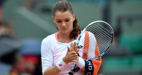 La Polonaise Agnieszka Radwanska lors de son 8e de finale perdue face à la Bulgare Tsvetana Pironkova, le 31 mai 2016 à Roland-Garros.