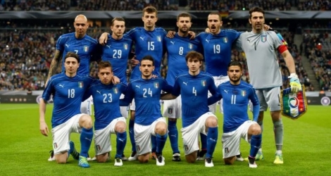 La sélection italienne avant un match amical contre l'Allemagne, le 29 mars 2016 à Munich 