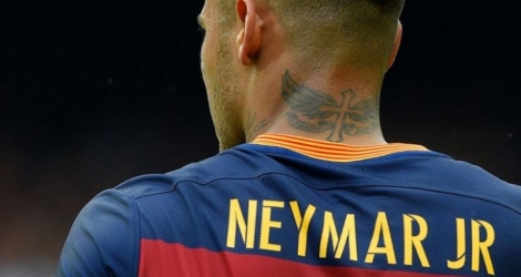 L'attaquant brésilien du FC Barcelone Neymar lors d'un match contre l'Espanyol Barcelone, le 8 mai 2016 au Camp Nou 
