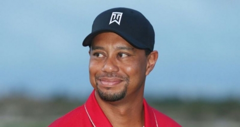 Tiger Woods, lors d'un tournoi de golf à Nassau au Bahamas, le 6 décembre 2015