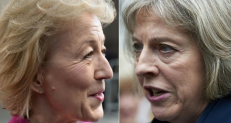 Photo-montage de portraits d'Andrea Leadsom (g) et Theresa May.