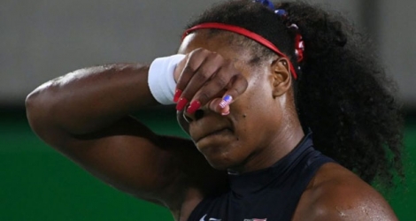 L'Américaine Serena Williams éliminée du tournoi olympique de tennis, le 9 août 2016 à Rio.