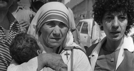 Mère Theresa à Beyrouth, le 14 août 1982 