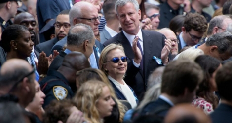 La candidate démocrate à la Maison Blanche, Hillary Clinton lors de la cérémonie de commémoration des attentats du 11 septembre à New-York .