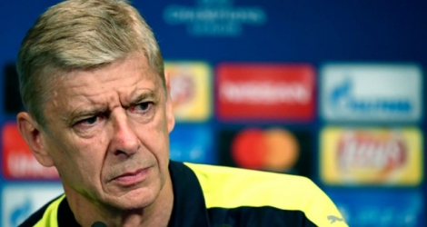 L'entraîneur d'Arsenal Arsène Wenger lors d'une conférence de presse, le 12 septembre 2016 au Parc des Princes.
