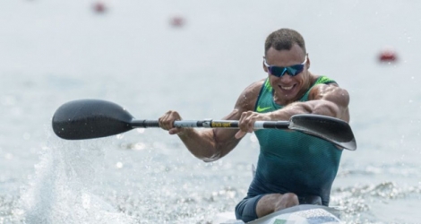 Le kayakiste brésilien en finale du sprint de canoë aux Jeux paralympiques de Rio, le 15 septembre 2016 .