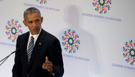 Le président américain Barack Obama prend la parole au sommet des dirigeants sur les réfugiés, le 20 septembre 2016, en marge de l'Assemblée générale de l'ONU à New York