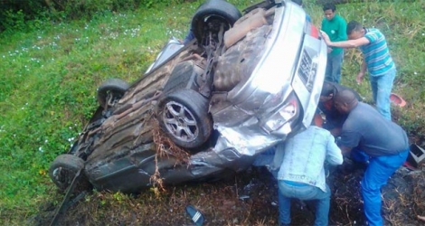 Un accident de la route s’est produit à La Vigie, jeudi 6 octobre. Des blessés sont à déplorer. [Photo: internaute]