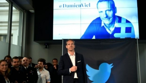 Le patron de Twitter France, Damien Viel, le 11 mai 2016 à Paris, au siège de Twitter France. 