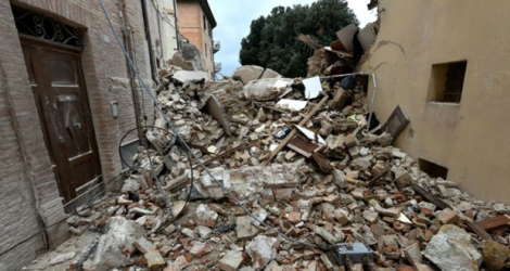 Destruction à Camerino, en Italie, après le séisme, le 28 octobre 2016.