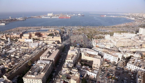 Vue aérienne de Tripoli le 25 février 2016
