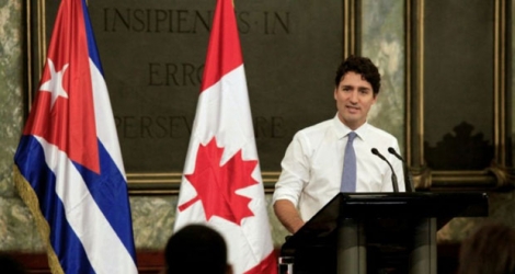 Le Premier ministre canadien Justin Trudeau à La Havane le 16 novembre 2016.