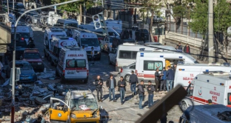 Site d'une attaque au véhicule piégé à Diyarbakir, dans le sud-est de la Turquie, le 4 novembre 2016.