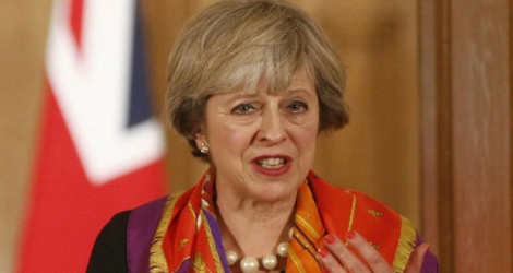 La Première ministre britannique Theresa May, le 28 novembre 2016 au 10 Downing Street, à Londres.