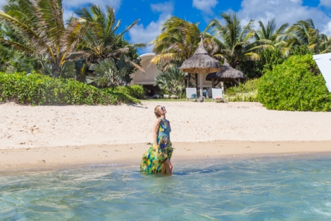 La starlette Paris Hilton photographiée devant la villa du SO Sofitel Mauritius. Elle a partagé ses photos sur les réseaux sociaux. 