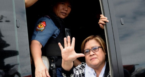 La sénatrice Leila de Lima, lors de sa comparution au tribunal de Muntinlupa City une banlieue de Manille, le 24 février 2017.