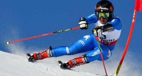L'Italienne Sofia Goggia lors du slalom géant de Saint-Moritz (Suisse), le 16 février 2017