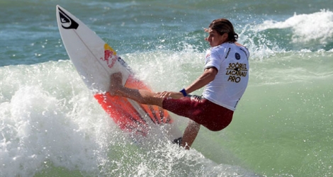 Le surfeur italien Leonardo Fioravanti, lors de la compétition de Lacanau Pro 2014, organisée le 16 octobre .