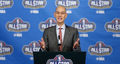 Le patron de la NBA Adam Silver en conférence de presse à la Nouvelle-Orléans, le 18 février 2017.