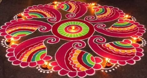 (Photo d’illustration) Le «rangoli» est aussi dessiné à l’entrée des maisons pour marquer cette nouvelle année.