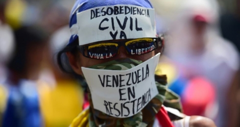 Un manifestant anti-Maduro, le 19 avril 2017 à Caracas.