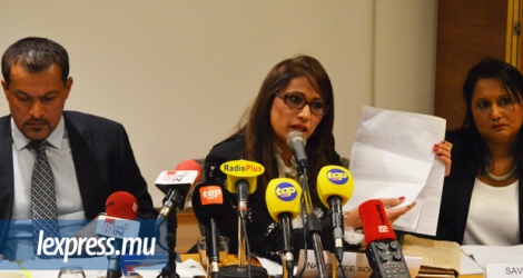 La femme d’affaires lors de sa conférence de presse, tenue mercredi après-midi à Milan.
