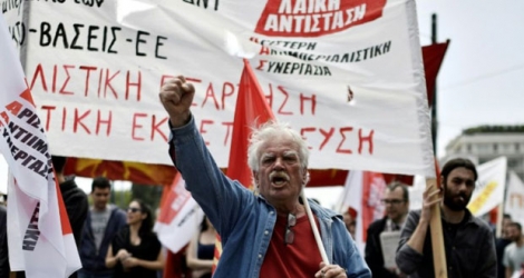 Manifestation à Athènes contre de nouvelles coupes budgétaires, le 1er mai 2017,