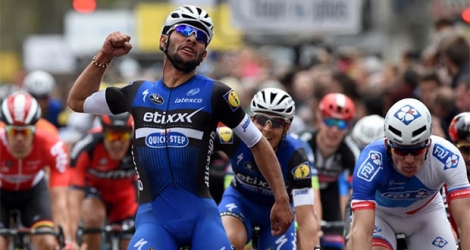 Fernando Gaviria, le Colombien nouveau maillot rose du Tour d'Italie cycliste.