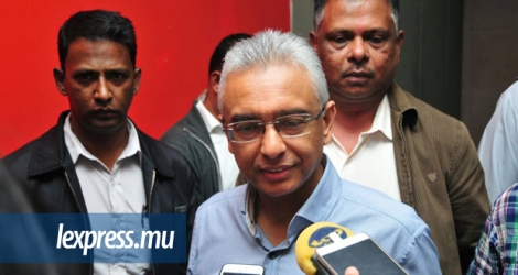 Le leader du MSM a rencontré la presse à l’issue du bureau politique de son parti, samedi 13 mai.