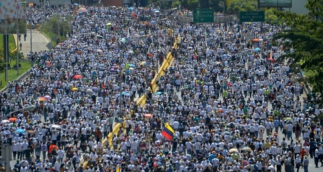Manifestation d'opposants au président vénézuélien, Nicolas Maduro à Caracas, le 29 mai 2017