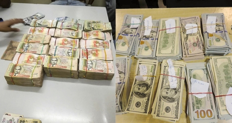 Des dollars ont été trouvés dans la valise de Bye Swaley Hosenally, tandis que des liasses de billets de Rs 100 et Rs 200 ont été découvertes à son domicile.