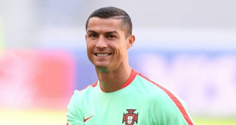 L'attaquant star du Portugal Cristiano Ronaldo, lors d'un entraînement le 17 juin 2017 à Kazan .