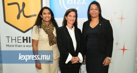 Hanisha Seeboo-Durbarry, Project Manager du CYEA, Nadine Adam, fondatrice et Manager d’Influence et Asha Auckloo, JCI Mauritius National President 2017.