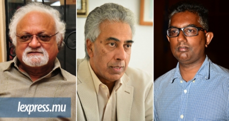  (De g. à dr.) Vijay Makhan, Arvin Boolell et Robert Pallamy seraient parmi les candidats potentiels que pourraient aligner les différents partis de l’opposition.